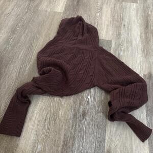 Eternity Women's Cropped Cable Knit Hooded Sweater Size Large Brownish-Purple